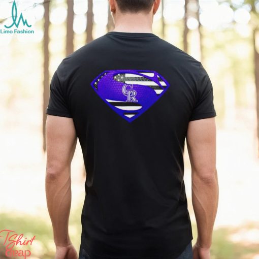 USA Flag Inside Colorado Rockies Superman shirt