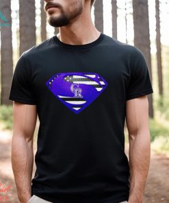 USA Flag Inside Colorado Rockies Superman shirt