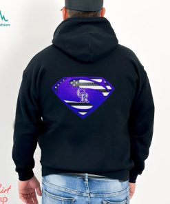 USA Flag Inside Colorado Rockies Superman shirt