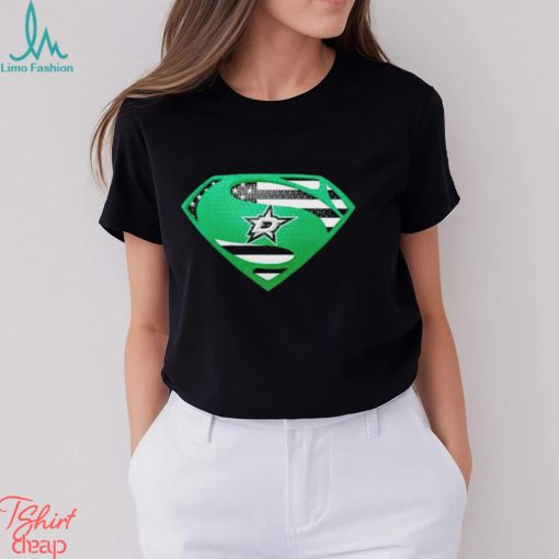 USA Flag Inside Dallas Stars Superman shirt