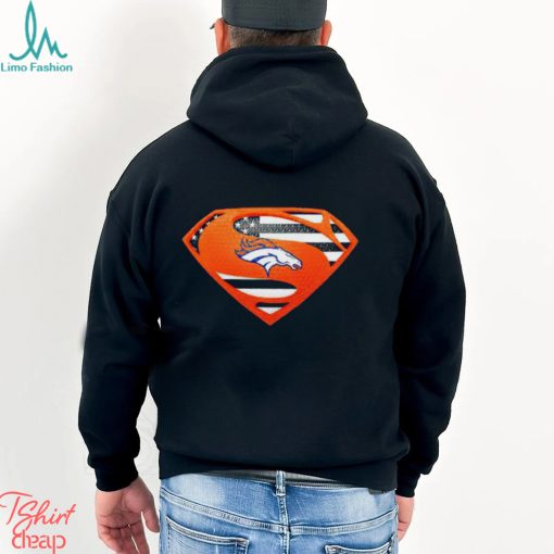 USA Flag Inside Denver Broncos Superman shirt