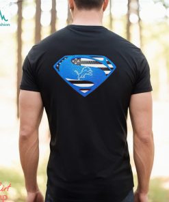 USA Flag Inside Detroit Lions Superman shirt