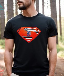 USA Flag Inside Detroit Tigers Superman shirt