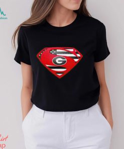 USA Flag Inside Georgia Bulldogs Superman shirt