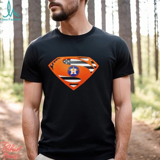 USA Flag Inside Houston Astros Superman shirt