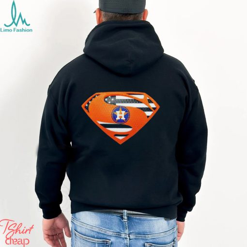 USA Flag Inside Houston Astros Superman shirt