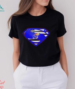 USA Flag Inside Kansas Jayhawks Superman shirt