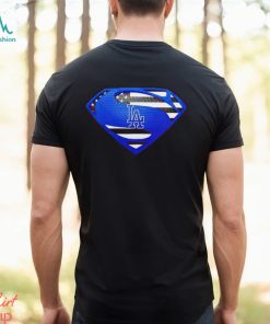 USA Flag Inside Los Angeles Dodgers Superman shirt