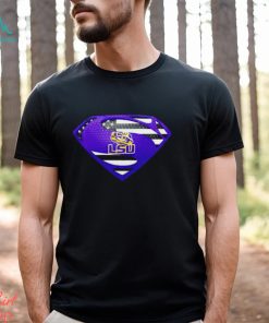 USA Flag Inside Lsu Tigers Superman shirt