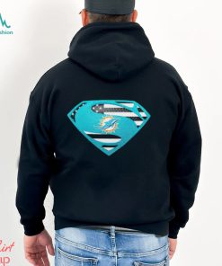 USA Flag Inside Miami Dolphins Superman shirt