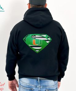 USA Flag Inside Miami Hurricanes Superman shirt
