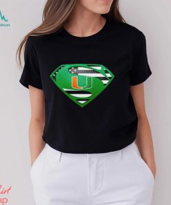 USA Flag Inside Miami Hurricanes Superman shirt