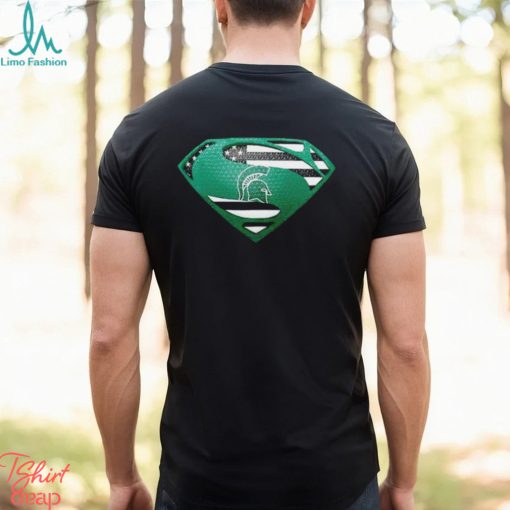 USA Flag Inside Michigan State Spartans Superman shirt