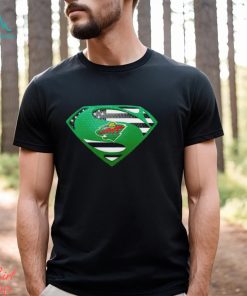 USA Flag Inside Minnesota Wild Superman shirt