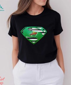 USA Flag Inside Minnesota Wild Superman shirt