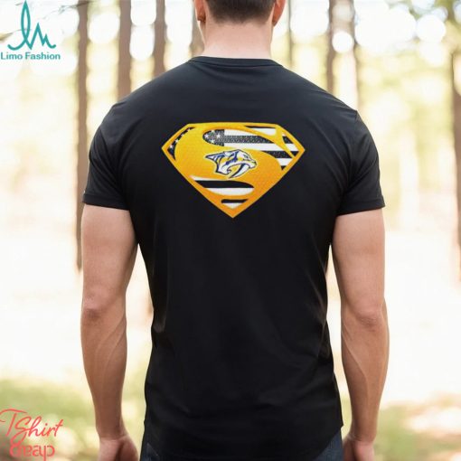 USA Flag Inside Nashville Predators Superman shirt