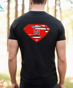 USA Flag Inside Nebraska Cornhuskers Superman shirt