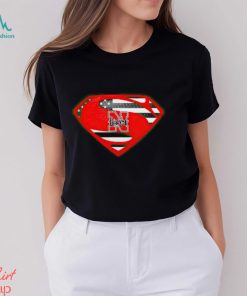 USA Flag Inside Nebraska Cornhuskers Superman shirt
