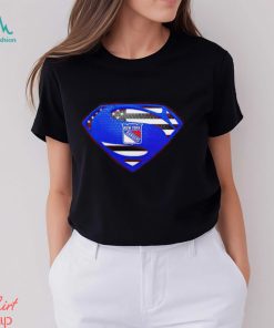 USA Flag Inside New York Rangers Superman shirt