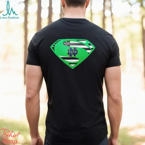 USA Flag Inside Notre Dame Fighting Irish Superman shirt