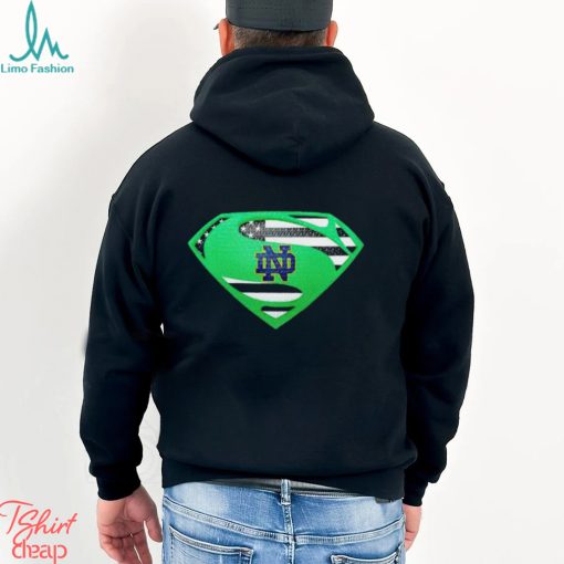 USA Flag Inside Notre Dame Fighting Irish Superman shirt