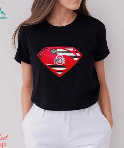 USA Flag Inside Ohio State Buckeyes Superman shirt