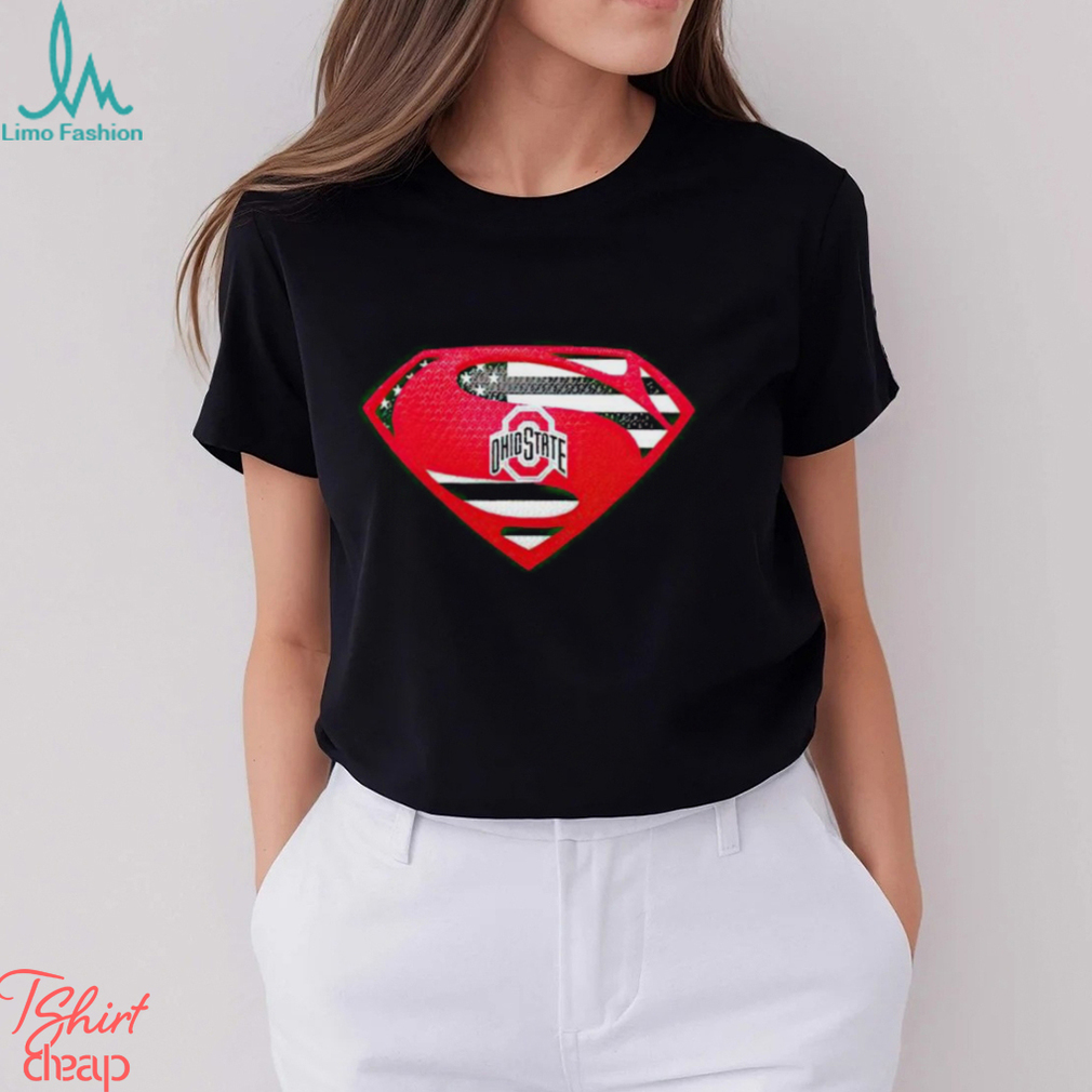 USA Flag Inside Ohio State Buckeyes Superman shirt USA Flag Inside Ohio State Buckeyes Superman shirt