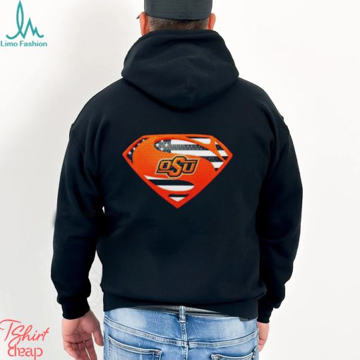 USA Flag Inside Oklahoma State Cowboys Superman shirt