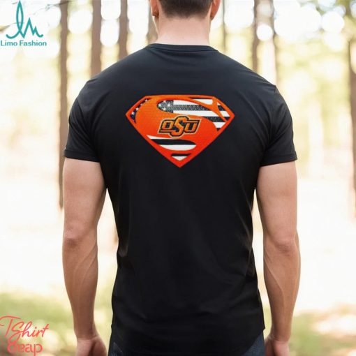 USA Flag Inside Oklahoma State Cowboys Superman shirt