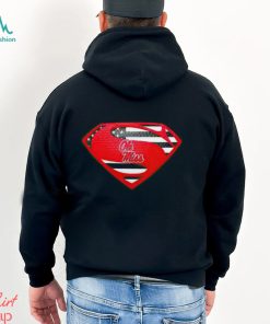 USA Flag Inside Ole Miss Rebels Superman shirt