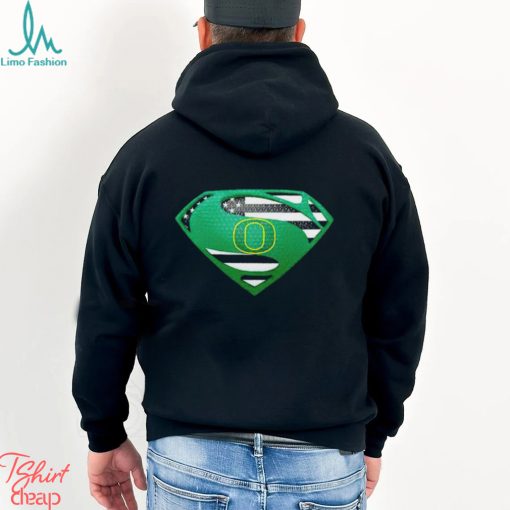 USA Flag Inside Oregon Ducks Superman shirt