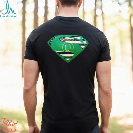 USA Flag Inside Oregon Ducks Superman shirt