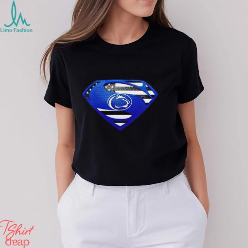 USA Flag Inside Penn State Nittany Lions Superman shirt