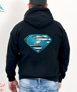 USA Flag Inside Philadelphia Eagles Superman shirt