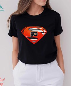 USA Flag Inside Philadelphia Flyers Superman shirt