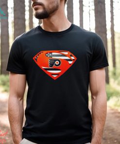 USA Flag Inside Philadelphia Flyers Superman shirt
