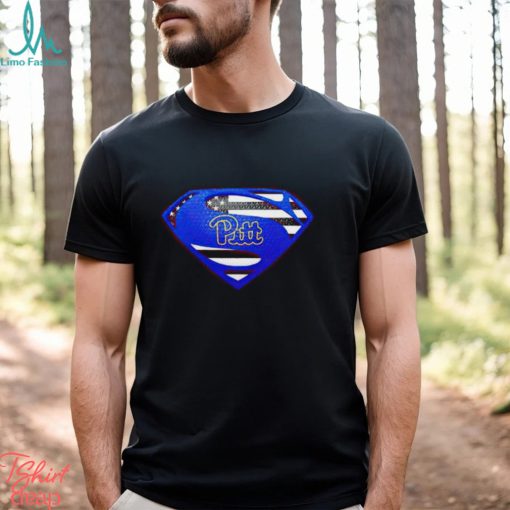USA Flag Inside Pittsburgh Panthers Superman shirt