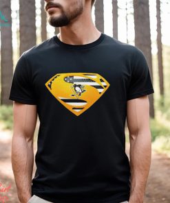 USA Flag Inside Pittsburgh Penguins Superman shirt