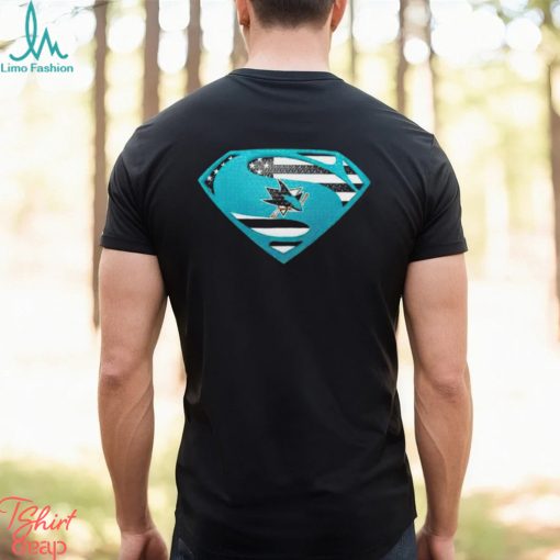 USA Flag Inside San Jose Sharks Superman shirt