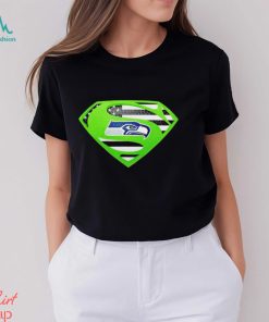 USA Flag Inside Seattle Seahawks Superman shirt