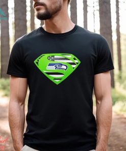 USA Flag Inside Seattle Seahawks Superman shirt