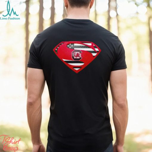 USA Flag Inside South Carolina Gamecocks Superman shirt