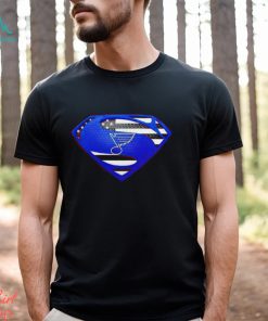 USA Flag Inside St Louis Blues Superman shirt