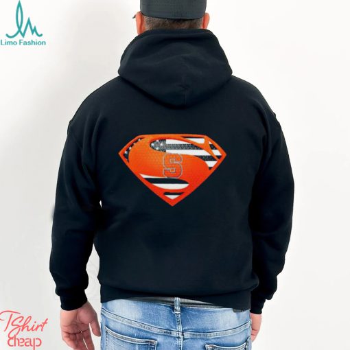 USA Flag Inside Syracuse Orange Superman shirt