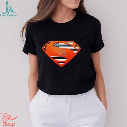 USA Flag Inside Syracuse Orange Superman shirt