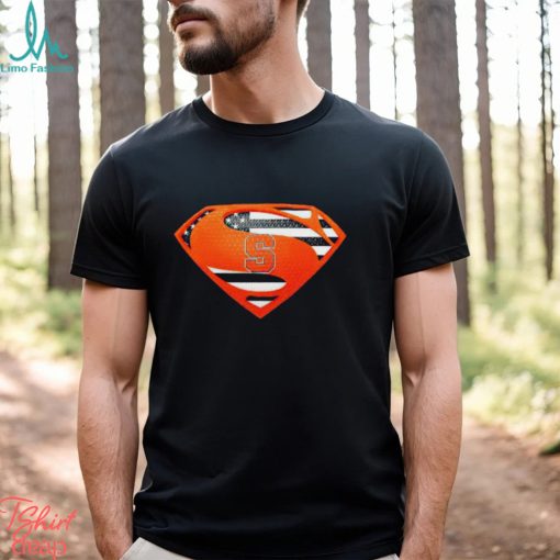 USA Flag Inside Syracuse Orange Superman shirt