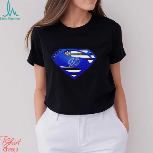 USA Flag Inside Tampa Bay Lightning Superman shirt