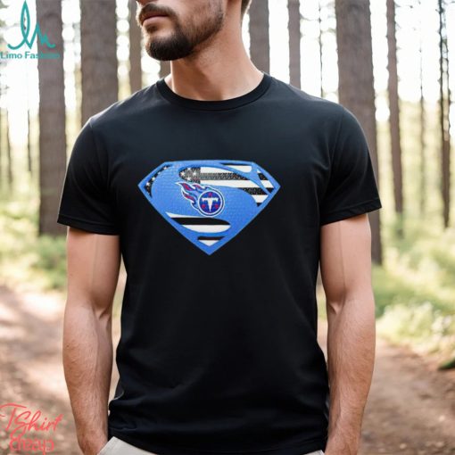 USA Flag Inside Tennessee Titans Superman shirt