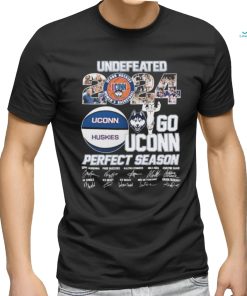 Uconn Huskies Basketball Undefeated 2024 Go Uconn Perfect Season Signatures Shirt