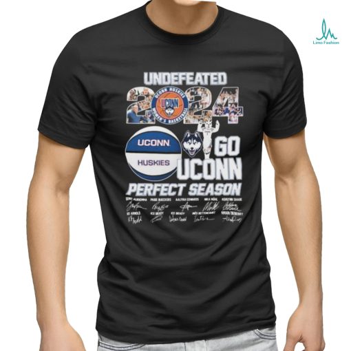 Uconn Huskies Basketball Undefeated 2024 Go Uconn Perfect Season Signatures Shirt